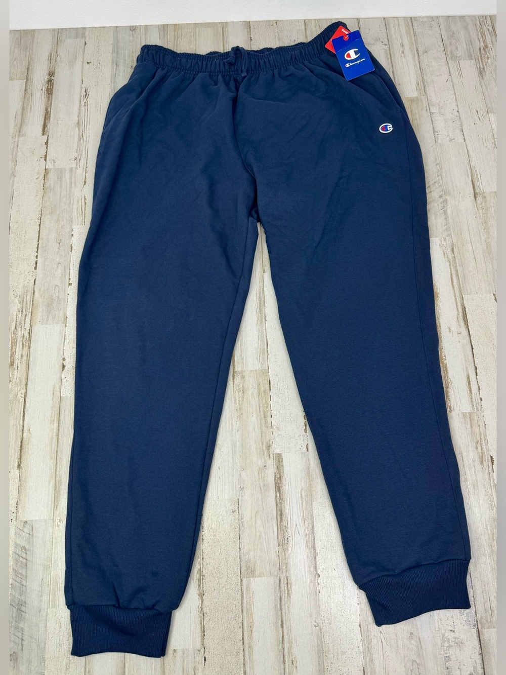 Champion Mens sz 2XL Blue Classic Logo Fleece Jogger Sweatpants Pockets NWT